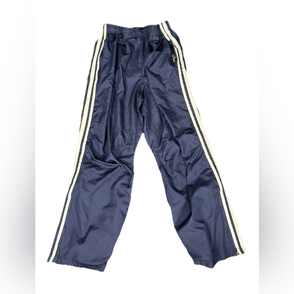 VTG Starter Men's Navy Blue Athletic Track Pants Zipper Ankle Reflective M Notes